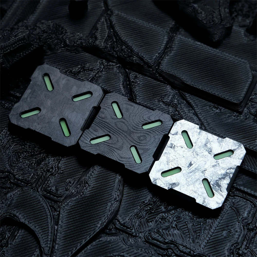 Mini Luminous Silver Foil Carbon Fiber Tactical Patch Square DIY Armband with Hook Functional Decorative
