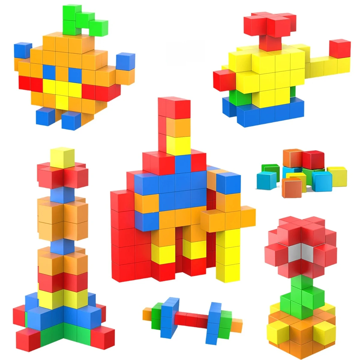 Magnetische bouwstenen Magnetische kubussen Educatief STEM Montessori Zintuiglijk voor kinderen van 3+ jaar oude jongens en meisjes Magneetspeelgoed
