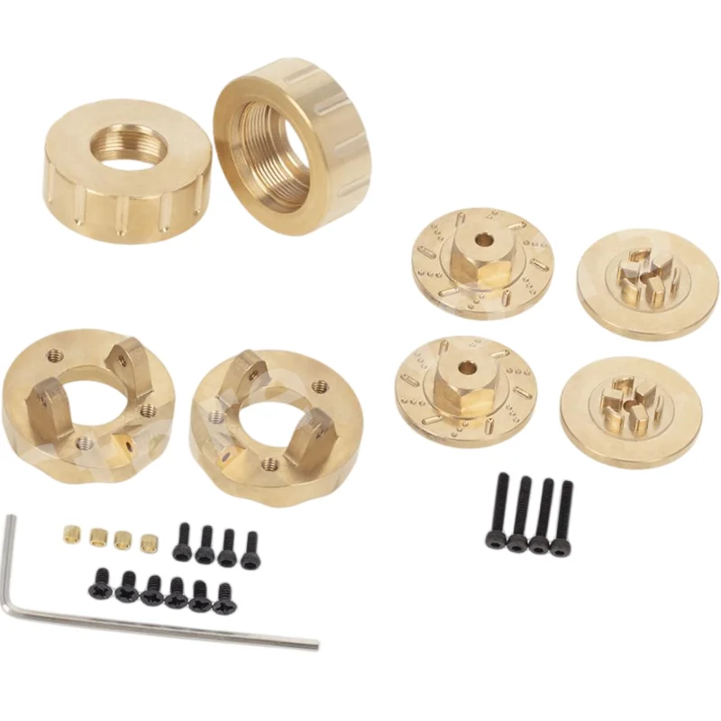 8Pcs Brass Wheel 7Mm Hex Adapter Counterweight Steering Knuckle For Kyosho MINI-Z 4X4 1/18 1/24 RC Car Upgrades Parts Accessory