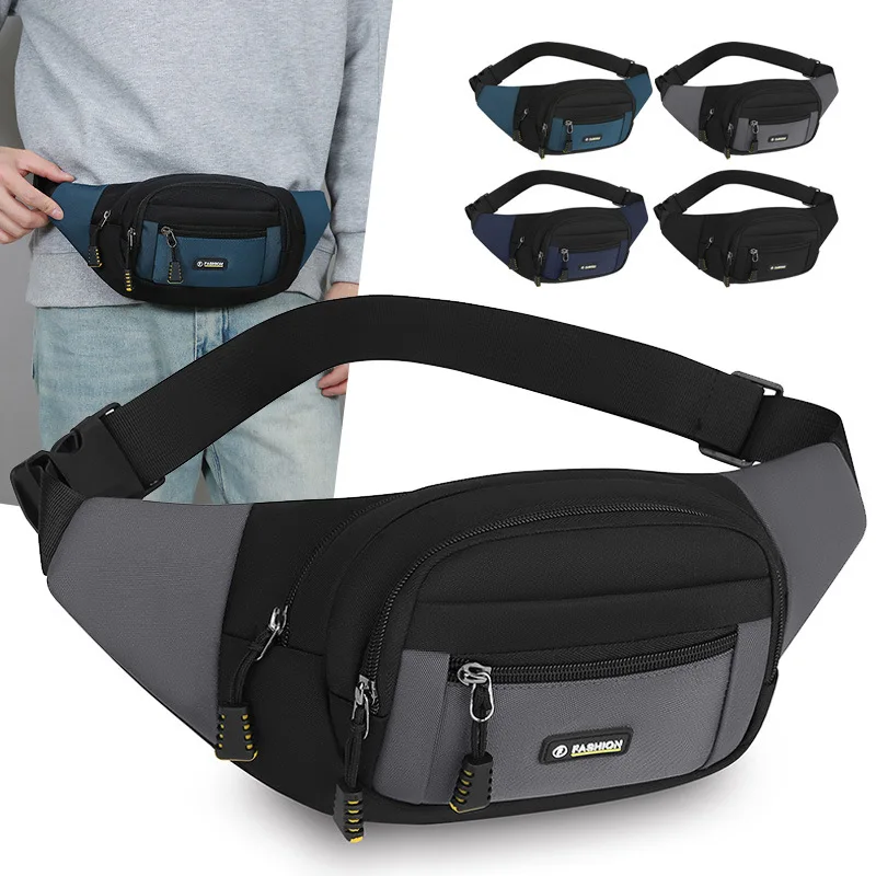 

Men's Breast Bag Large Capacity Construction Site Work Mobile Phone Fanny Pack Practical Wear-resistant Shoulder Messenger Bag