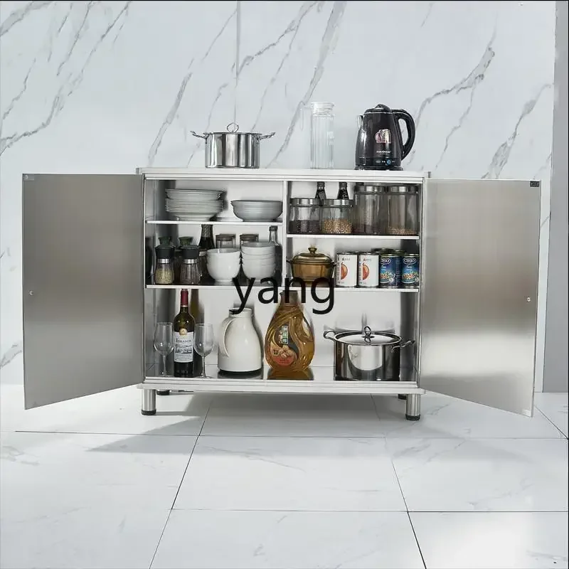 LMM Stainless Steel Tableware Side Tea Locker 304 Cupboard Floor Simple Outdoor Balcony Storage Kitchen