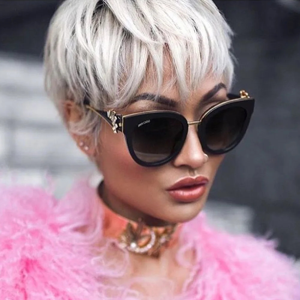 Парик из натуральных волос с стрижкой пикси Короткие серые многослойные вьющиеся парики с челкой Натуральные бразильские человеческие волосы Полный машинный парик