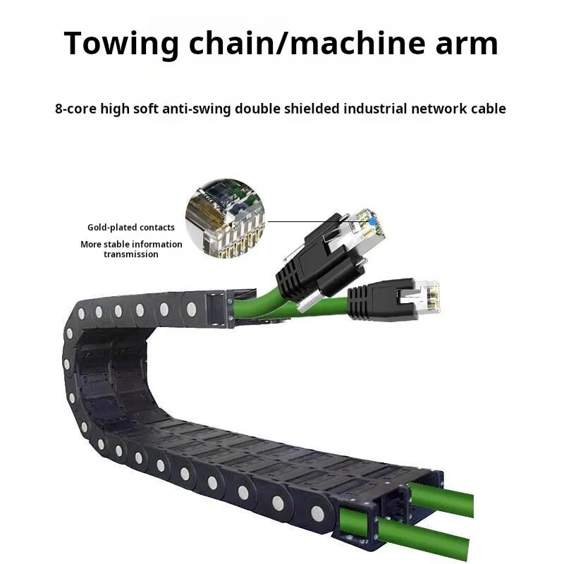 RJ45 High Flexible Drag Chain Wire Industrial Camera Line  for Baslar 6.5mm Cat6A Gigabit Network Cable Industrial Ethernet Cord