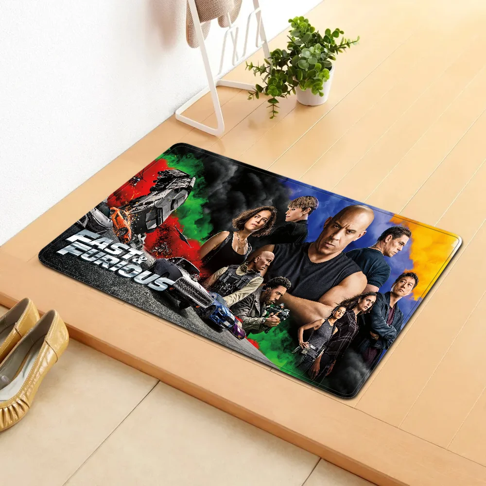 Fast and Furious Moive Door Mat Washable Non-Slip Living Room Sofa Chairs Area Mat Kitchen Doormat Area Rug