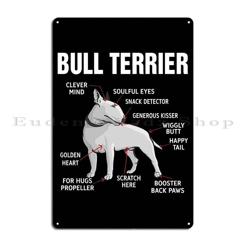 Bull Terrier Dog Dog Love Bulli Metal Plaque Poster Pub Retro Garage Kitchen Iron Tin Sign Poster