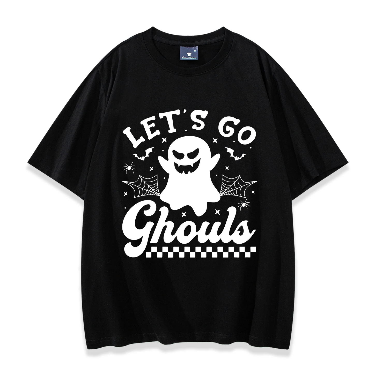 Funny Ghost Lets Go Ghouls Short Sleeve Tee Halloween Men/Women T-shirt Vintage Casual Shirts