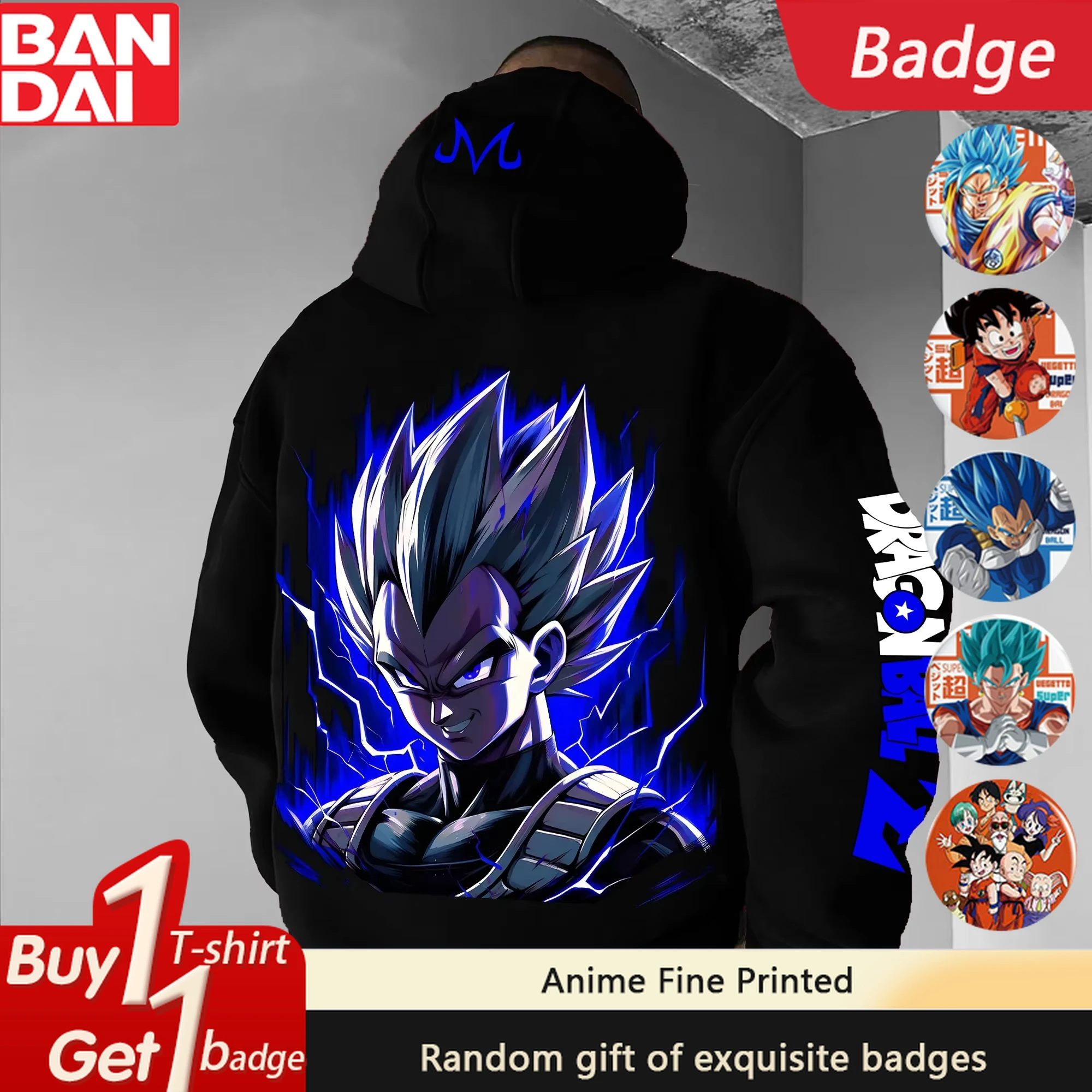 

Dragon Ball аниме Vegeta двусторонняя толстовка с принтом осень/зима новый мужской и женский свободный повседневный свитер в стиле Харадзюку топ