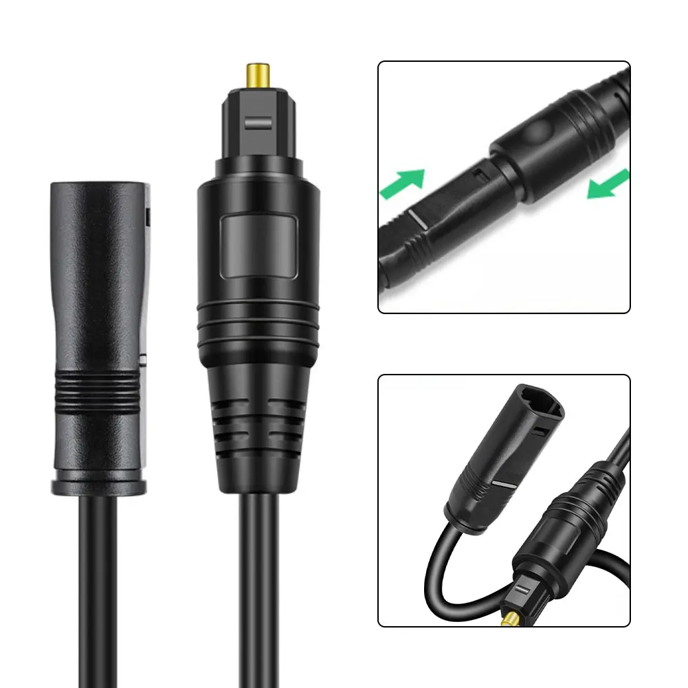 Fiber Optic Digital Audio Extension Cable Male to Female for Soundbars TVs For PS4 and with Multiple Length Choices