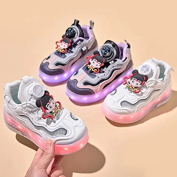 Patines de patinaje a la moda, cómodos, absorbentes del sudor y transpirables, bonitos dibujos animados, para niñas y niños mayores, zapatillas de deporte