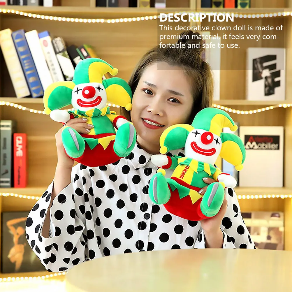

1Pcs Adorable Clown Decoration Premium Soft Safe Indoor Decor Stylish Desktop Ornament for Bedroom Living Room Office Halloween