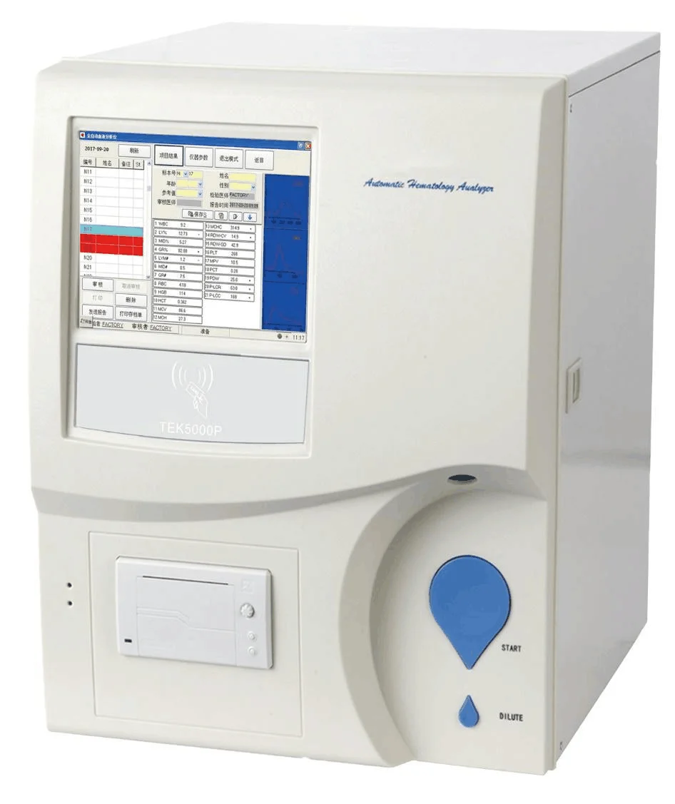 Blood analyzer with 21 parameters and 3 histograms Automatic analyzer