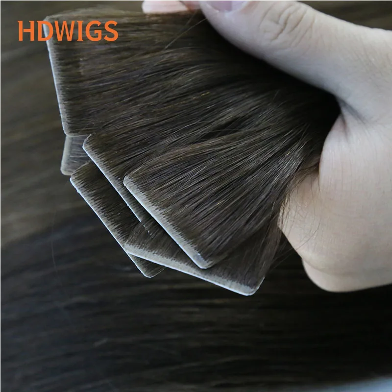 Skin Weft Human Hair Extensions HDWIGS Straight Brazilian Virgin Human Hair for Women Tape in Fusion Hair Extension Natural 613