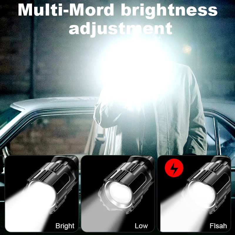 Tragbare starke Licht Taschenlampe eingebaute Batterie USB wiederauf ladbare Teleskop Zoom LED Taschenlampe Outdoor Camping Fahrrad lampe