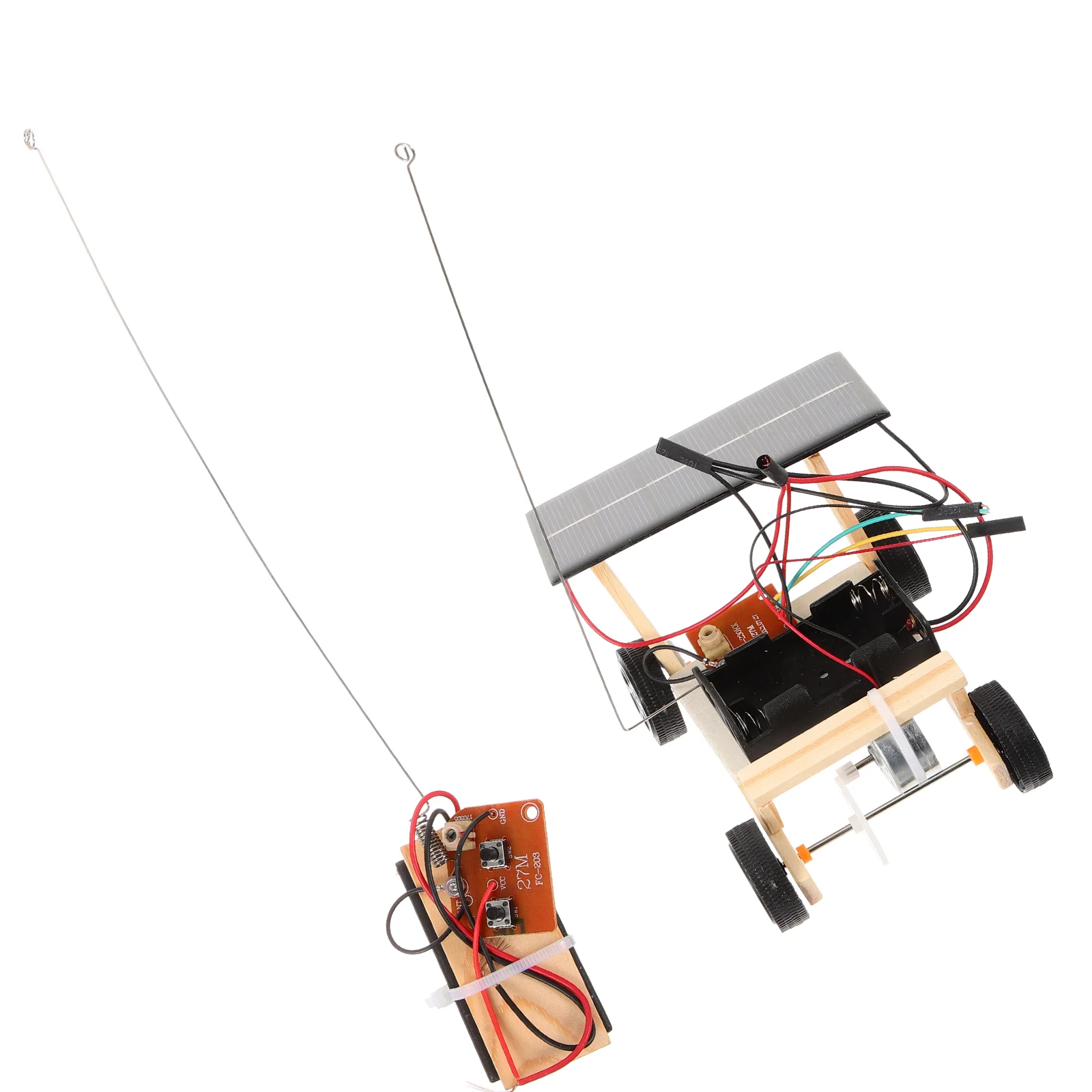 목제 DIY 태양열 구동 RC 자동차 퍼즐 조립 과학 차량 장난감 세트, 어린이용 DIY 자동차 태양열 자동차