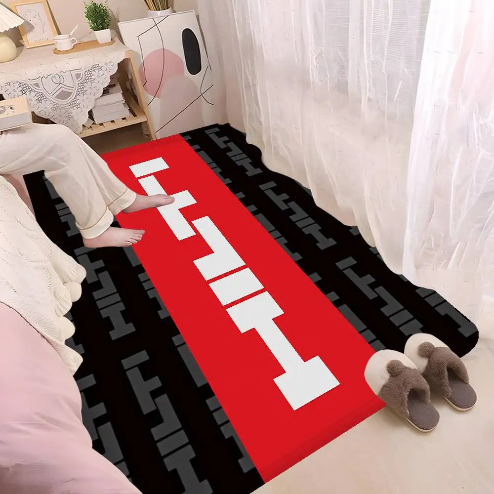 Fashion logo H-Hilti Hallway Carpet Non-Slip Laundry Room Mat Laundry Decor Balcony Child Living Room Bedside Area Rugs