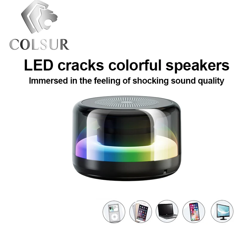 

Mobile Phone Bluetooth Speaker High-quality Colorful Lights Wireless Small Sound Box Subwoofer Portable Home Impact Mini Gift