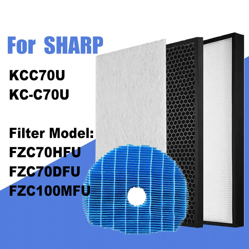 

FZC70HFU Replacement HEPA FZC70DFU Carbon Filter FZC100MFU Humidifying Filter for Sharp KCC70U KC-C70U Air Purifier