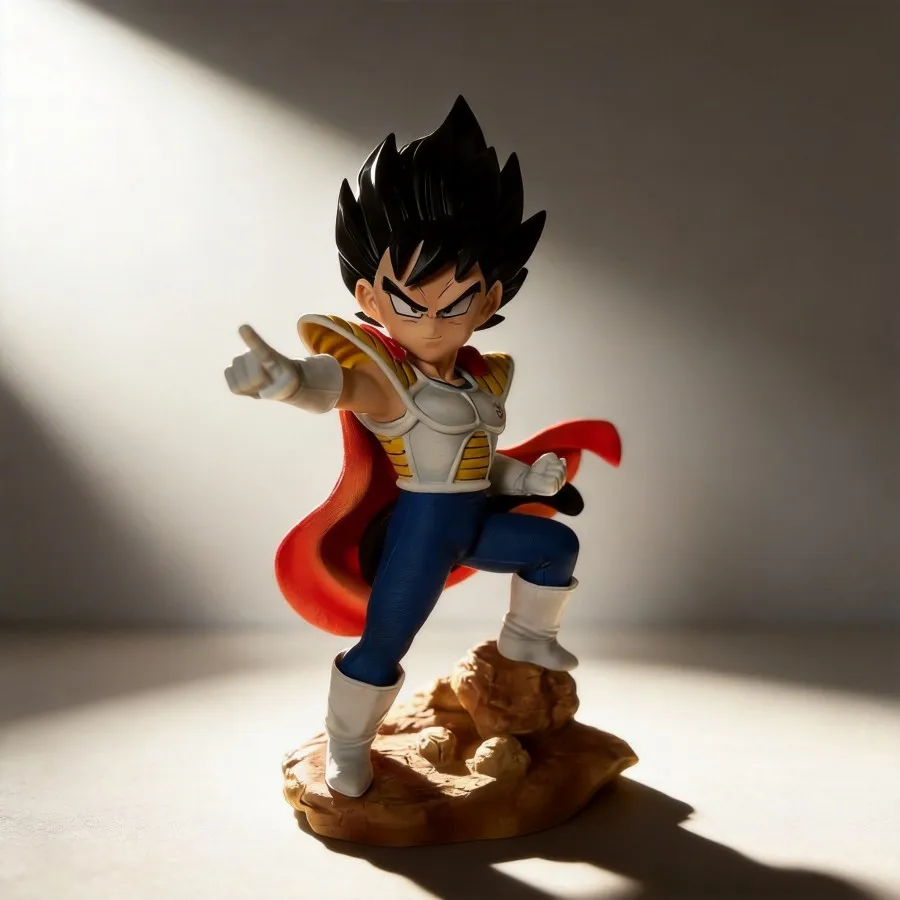 

15cm Dragon Ball SHK Vegeta Young Prince with Cloak Standing Figure Model Collection Decoration Gift