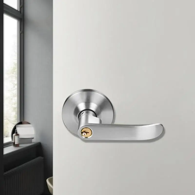 Spherical Three Bar Door Lock Ball Handle Set - Silent Mechanism with 3 Keys for Bedroom Door
