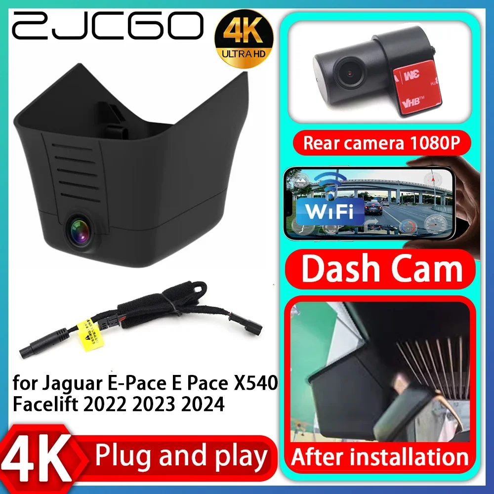 ZJCGO UHD 4K 2160P Plug and Play DVR Dash Cam UHD Video Recorder for Jaguar E-Pace E Pace X540 Facelift 2022 2023 2024