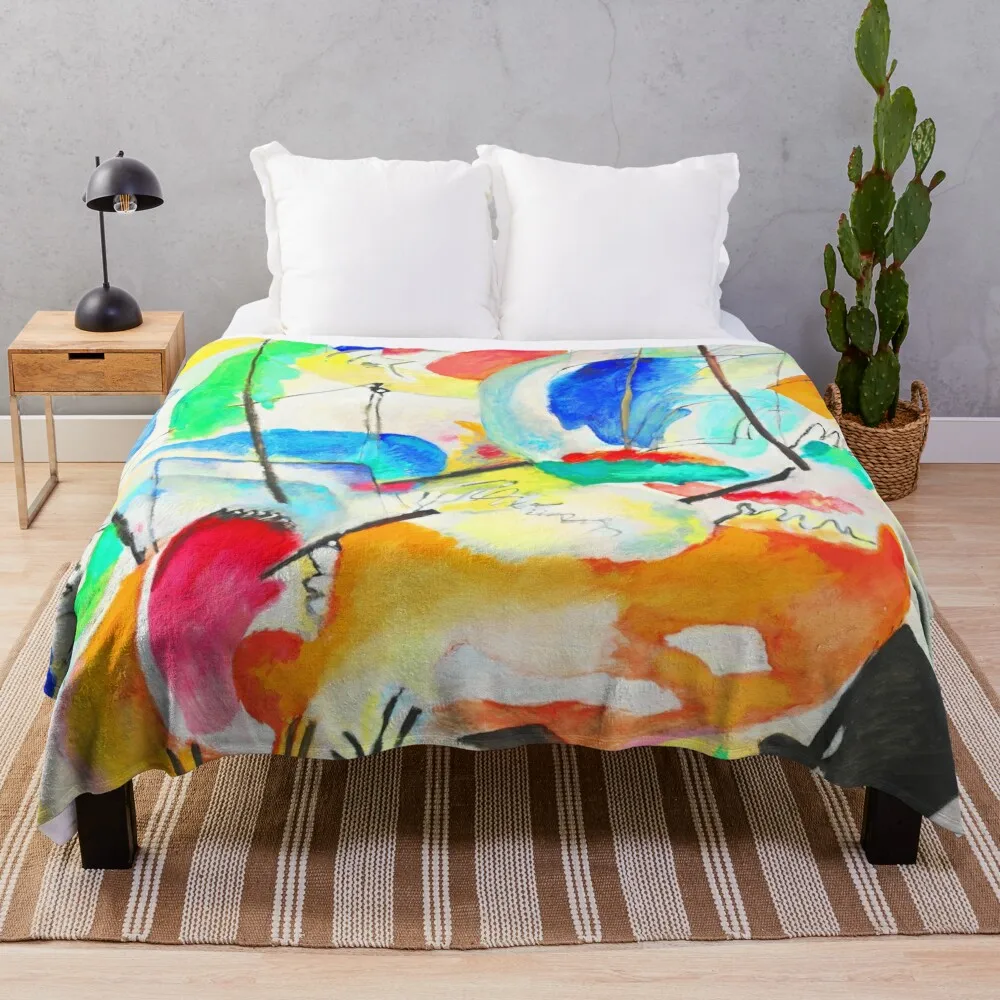 

Kandinsky, Sea Battle 1913 ,Bauhaus , Wassily Kandinsky Abstract Art Throw Blanket Large funny gift Beautifuls Blankets