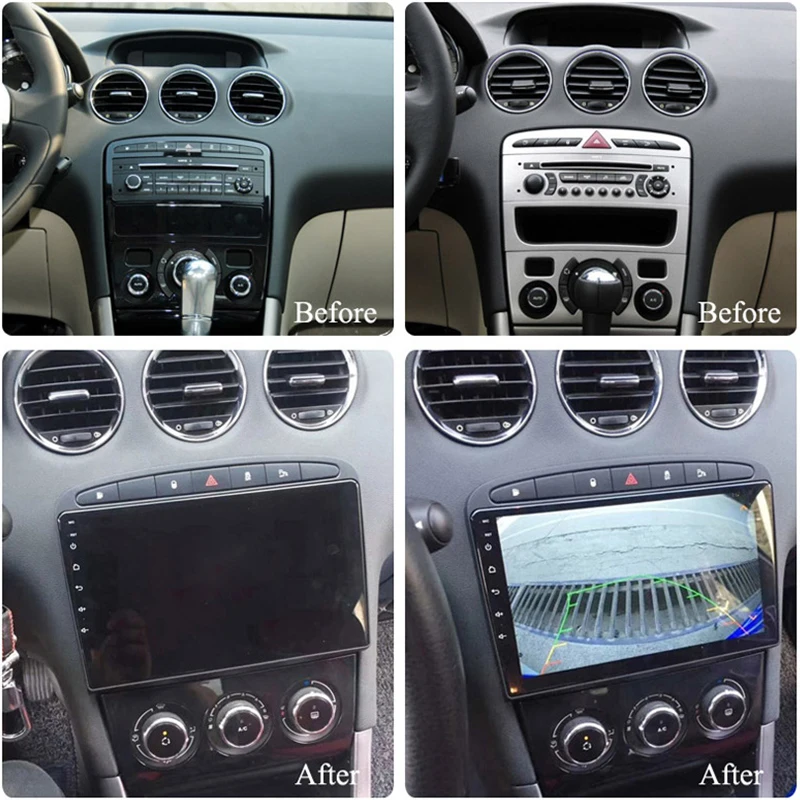 Radio con GPS para coche, reproductor multimedia con Android 10, 4 GB + 64 GB, RDS, DSP, sin DVD, 2DIN, para Peugeot 408, Peugeot 308, 308SW