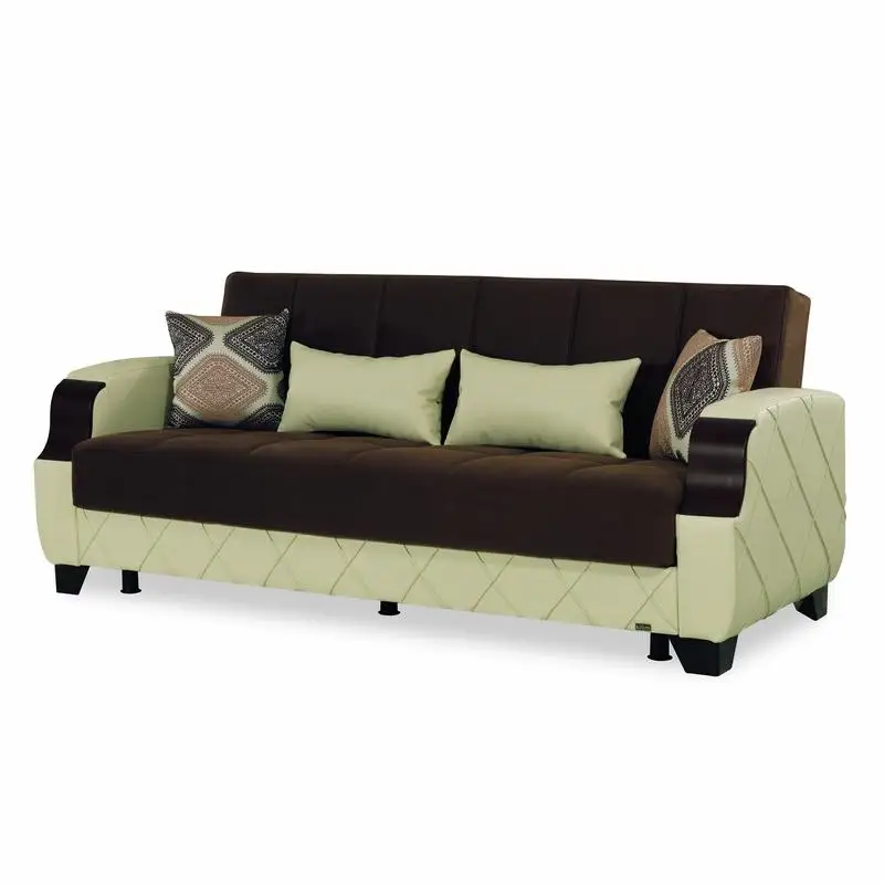 

Convertible Upholstered Sofabed with Storage, Dark Brown, Stylish and Functional Furniture for Living Room, Perfect for Guests
