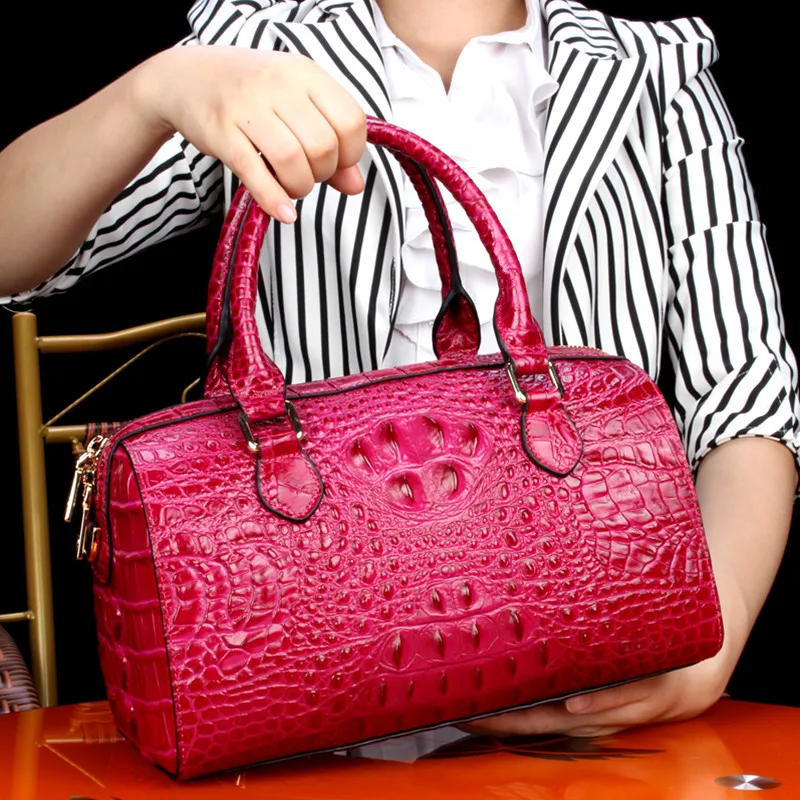 New Crocodile Leather Women\'s Handbags Genuine Leather Lady Shoulder Bag Classic Fashion Large Capacity Pillow Bags 2023 New