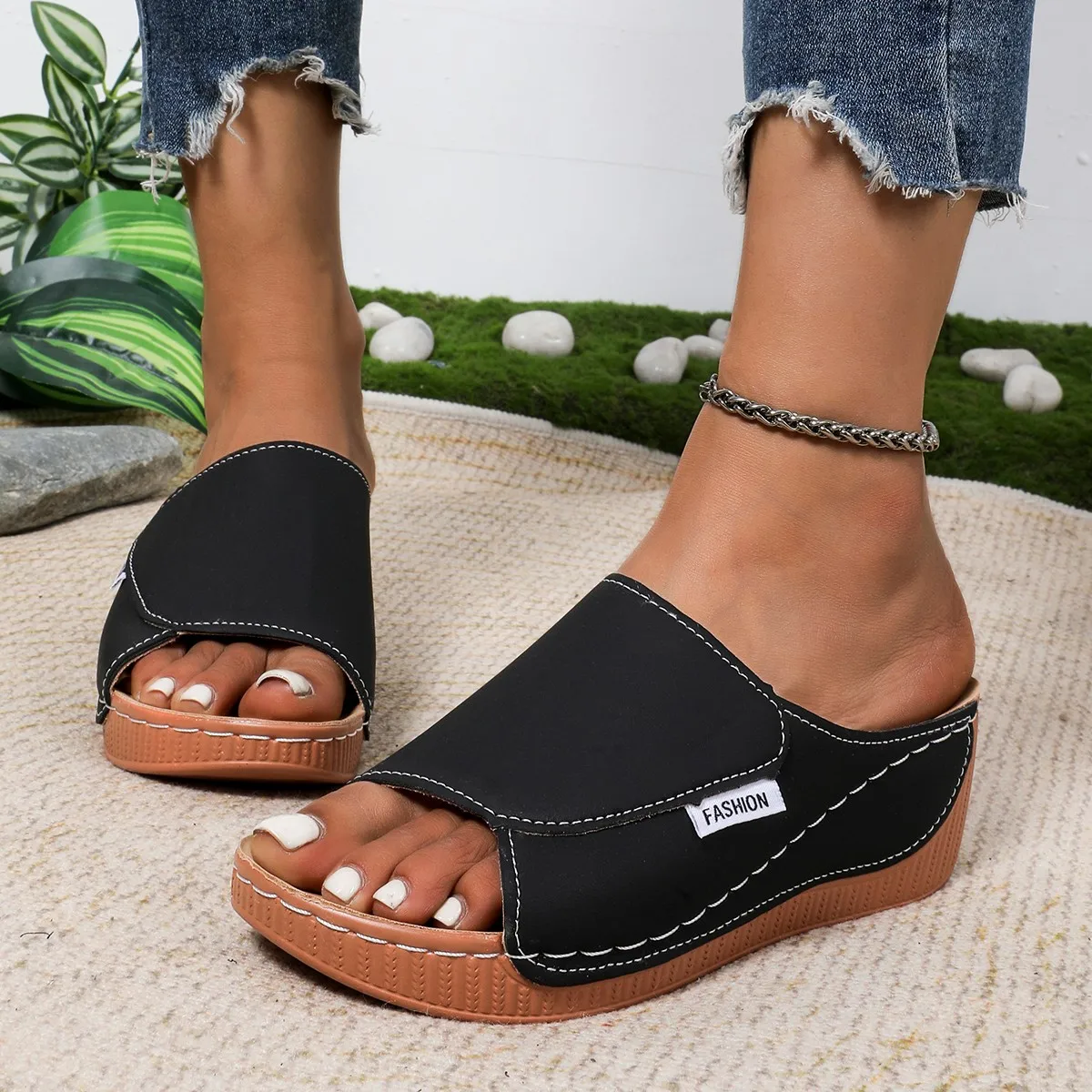 Summer Sandals Shoes Women Platform Walking Shoes Slip On Sandals Woman Wedge Ladies Shoes Beach Female Woman Slippers Footwear
