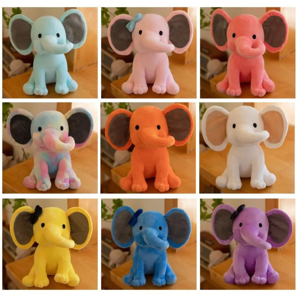 Conforto algodão elefante textura macia kawaii calmante travesseiro decoração do quarto vida real pelúcia animais de pelúcia & pelúcia