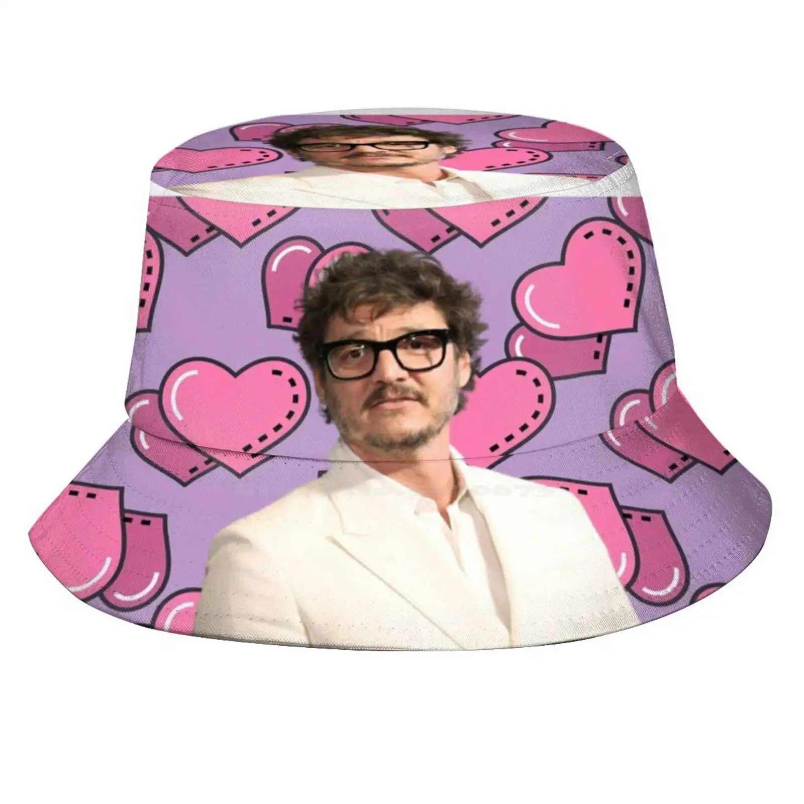 Pedro Pascal Valentine Hearts Sun Cap Fisherman Hat Bucket Hats Pedro Pascal Mando Valentines Last Of Us Daddy