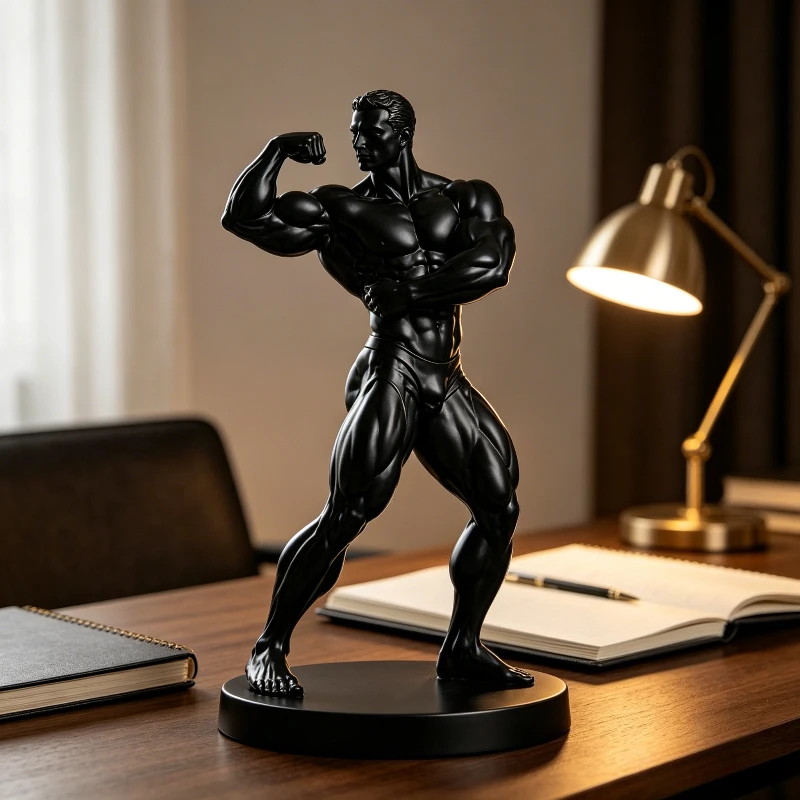 Estatua de Atleta, Impresión 3D en Relieve, Escultura Clásica con Físico Perfecto, Decoración Artística para Escritorio, Hogar, Cafetería, Bar, Librería