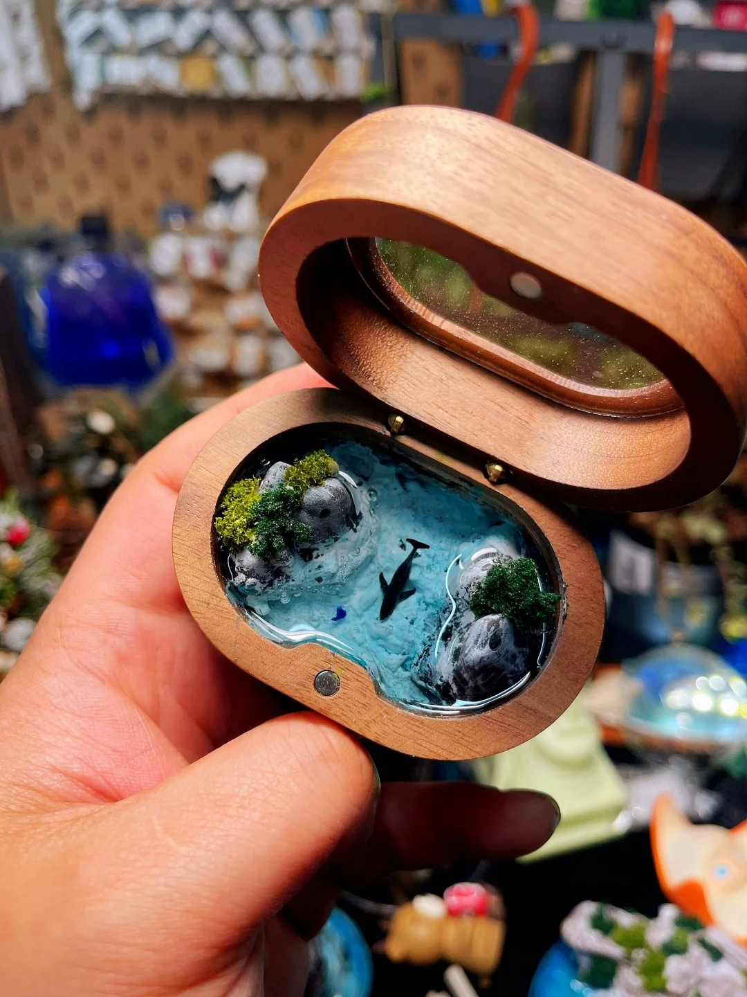 Sumeru Mountain Miniature Landscape Model Black Walnut Ring Box Fragrance Insert Ornament Fragrance Diffuser Gift