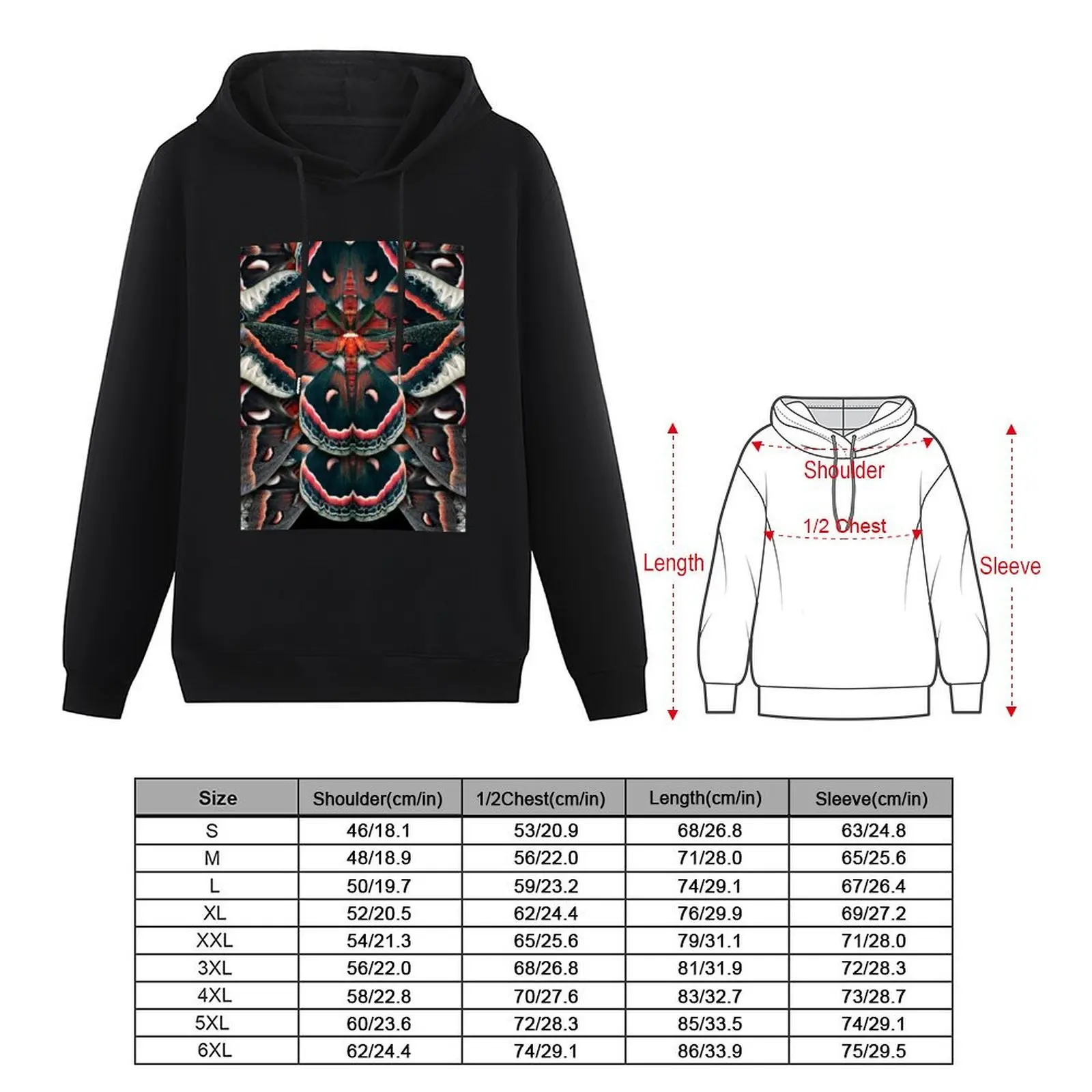 Cecropia Moth Mandala - سترة بقلنسوة متناظرة للرجال ملابس الخريف منتجات جديدة ملابس رجالية بقلنسوة للرجال