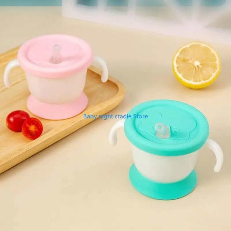 J2FF طفل أكواب الطفل كوب بقشة Spoutless الانتقال كوب كوب سيليكون مع 2 مقابض كوب تدريب كوب الشرب للرضع #3