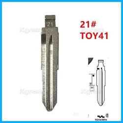 10 sztuk 21 # KD metalowe nieobcięte ostrze z klapką TOY41 KD ostrze klucza pilota zdalnego sterowania dla Toyota Corona dla Keydiy KD Xhorse VVDI JMD