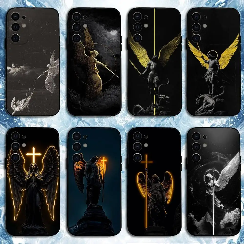 

Archangel Michael Cross Phone Case For Samsung S25,S24,S23,S22,S21,S20,Plus,Fe,Lite,Others Black Cover