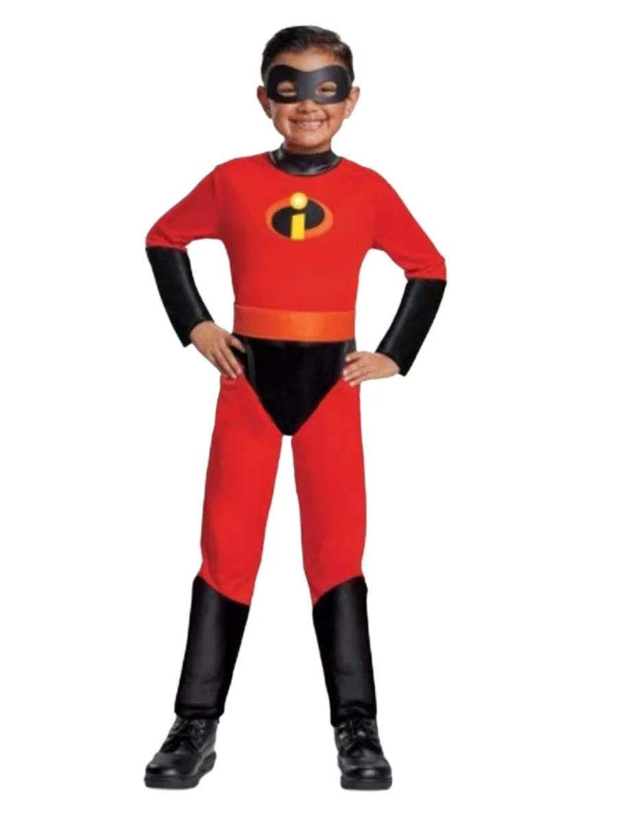 Disney Women and Men  Mr. Incredible Cosplay Costume Halloween Costume Kids Suit Mask Superhero Jumpsuits