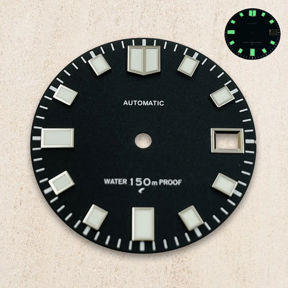 28.5mm S Logo Dial Suitable For NH35/4R/7S Japanese Automatic Movement Green Luminous Watch Modification Accessories