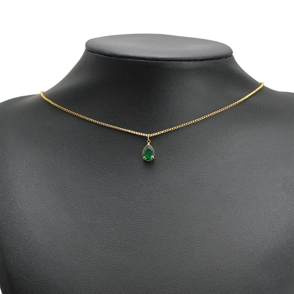 5pcs Stainless Steel Drop-shaped Zircon Pendants Cuboid Glass Crystal Charms for DIY Necklace Bracelet Supplies Jewelry Making