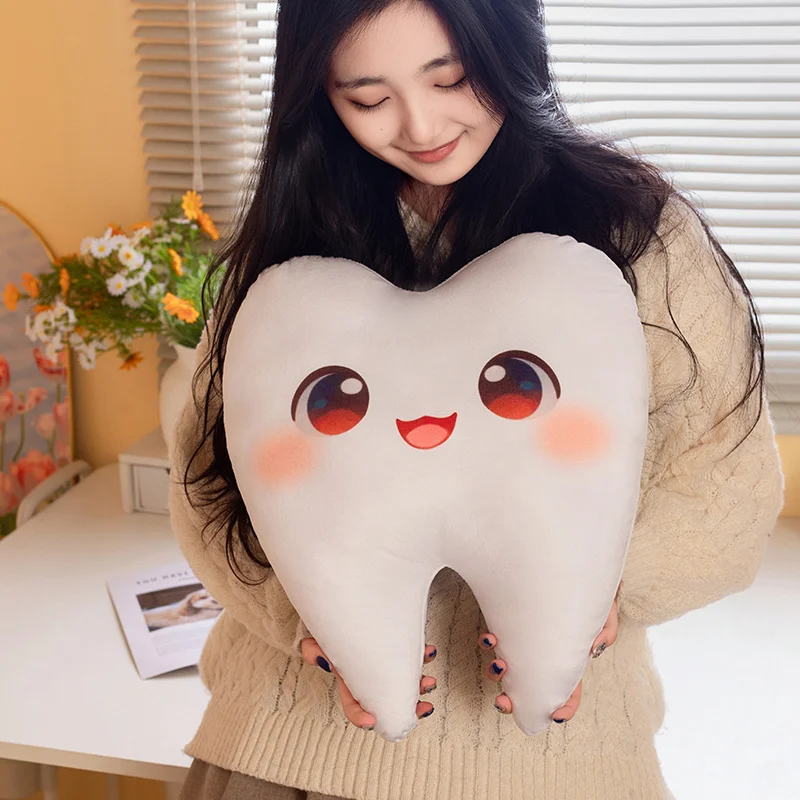 1 szt. 20/30/40CM Kawaii Pluszowa Poduszka w Kształcie Zęba Urocza Symulacja Zęba Pluszowa Lalka Wypchana Miękka Poduszka na Sofę Prezent Urodzinowy