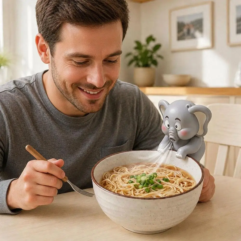 Cute Dinosaur & Elephant Shape Food Blow Cooler For Hot Noodle Congee,Cup & Bowl,Mini Clip On Food Fan,USB Charging Cooling Fan view 3