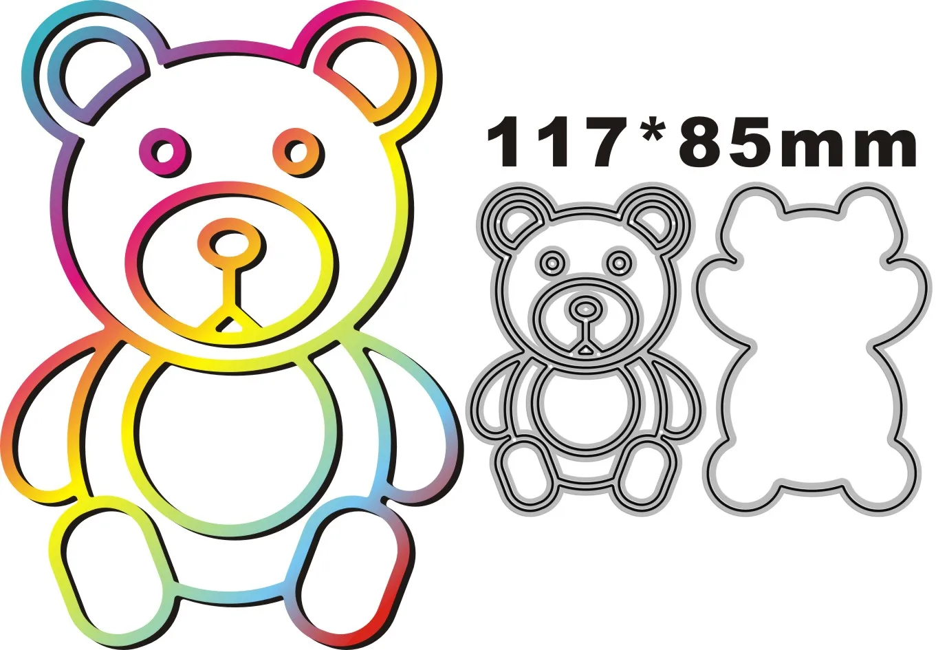 New 2022 Hollow Out Bear Picture Metal Cutting Dies For DIY Scrapbooking Card Making Embossing Craft Decorative No Stamps