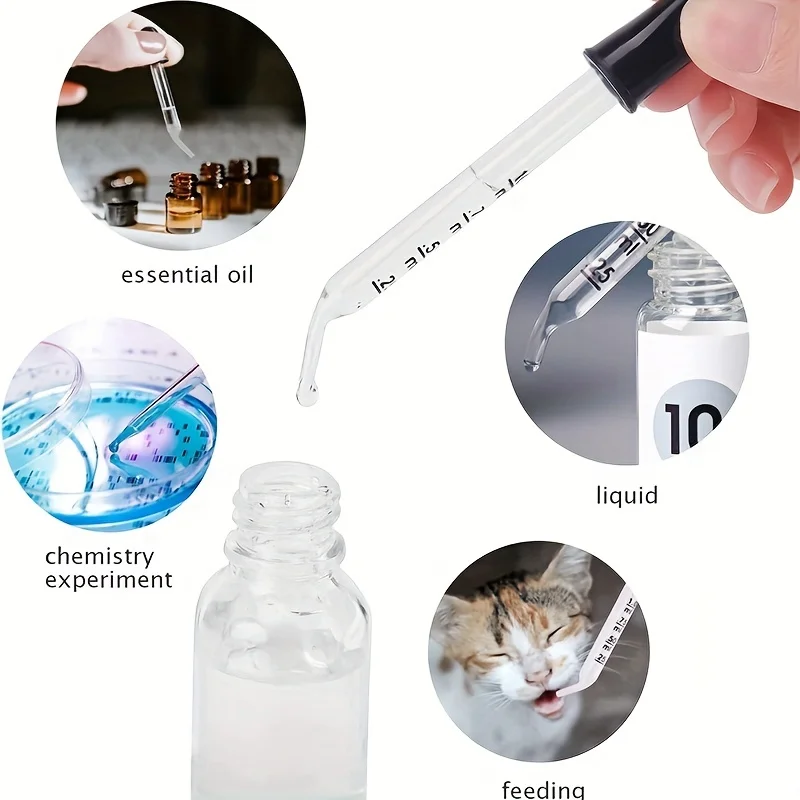 Tropfer mit langlebigen Gummispitzen, 1-ml-Glastropfer, flüssige Tropfer für ätherische Öle, Tropfer für Medikamente – Detail 2