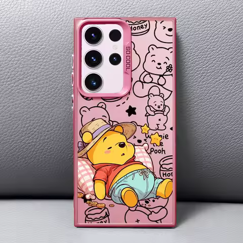 Shockproof Case for Samsung Galaxy S24 S23 S22 S25 Ultra S20 FE S21 Plus Note 20 Silicone Phone Cover Disney Winnie The Pooh