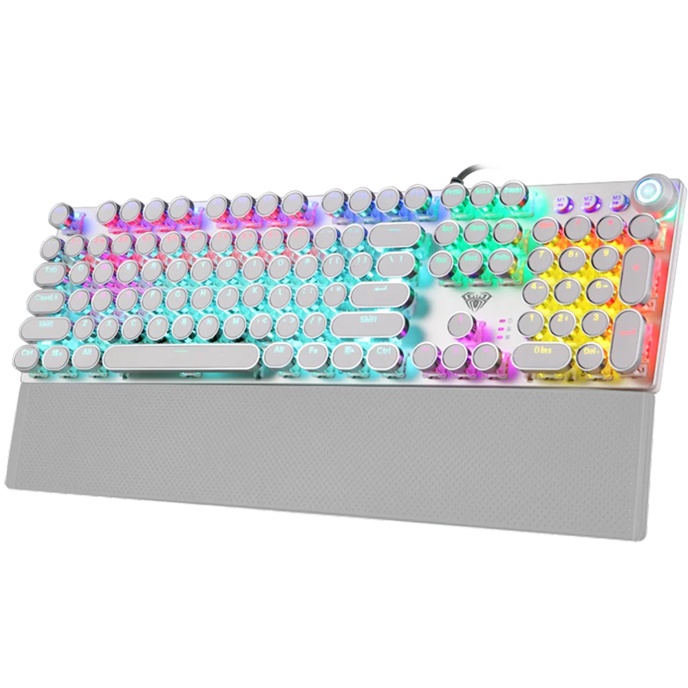 ゲームメカニカルキーボード F2088 ホワイトパンクキーキャップ 104