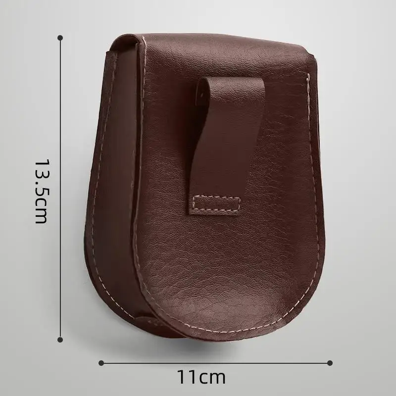 Sac De taille à fronde en cuir fait à la main avec aspiration magnétique multifonctionnelle, boule en acier noir/marron, rangement De transport intégré