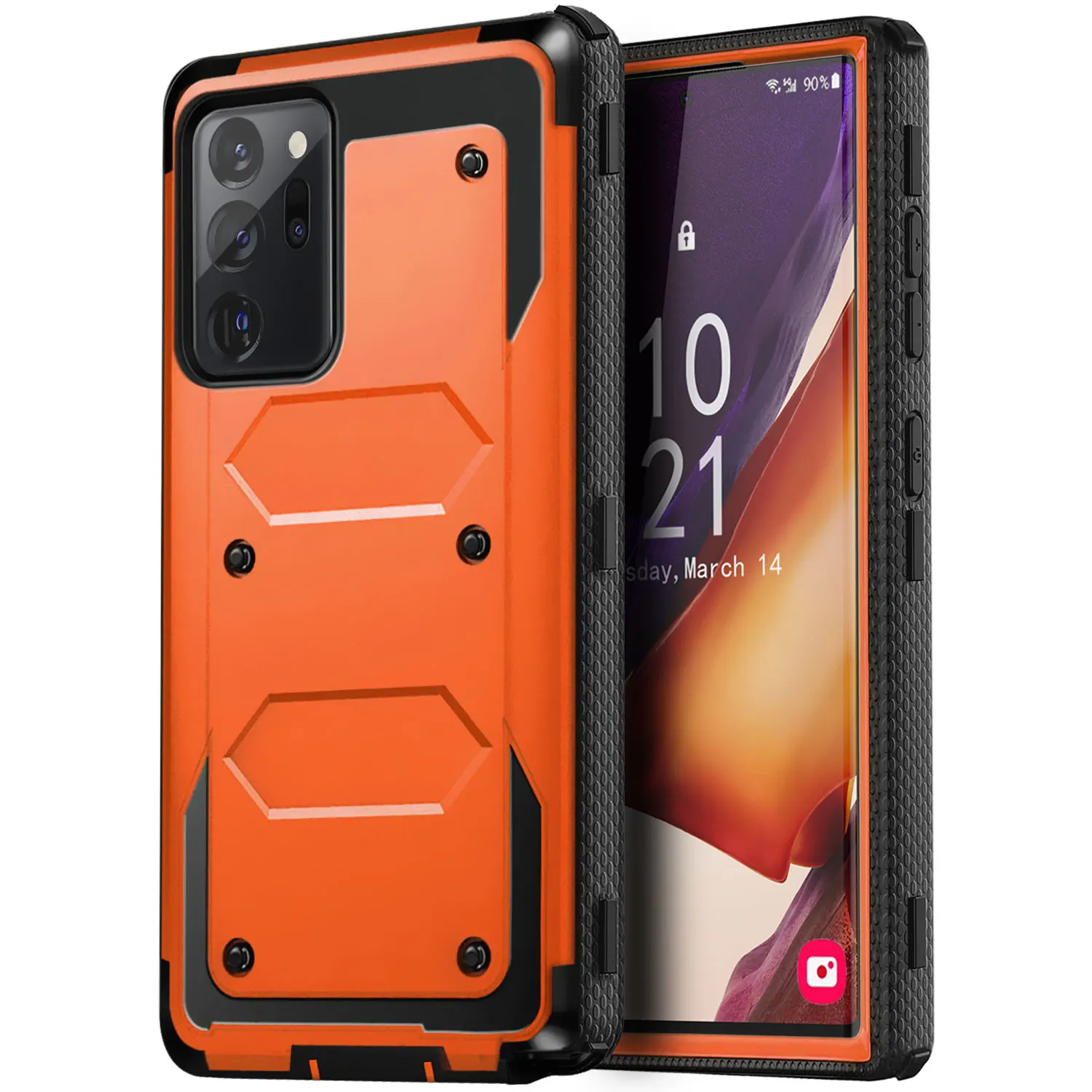 For Samsung Galaxy Note 20/Note 20 Ultra 5G Phone Case Shockproof Protective Heavy Duty Rugged Hybrid Cover Orange