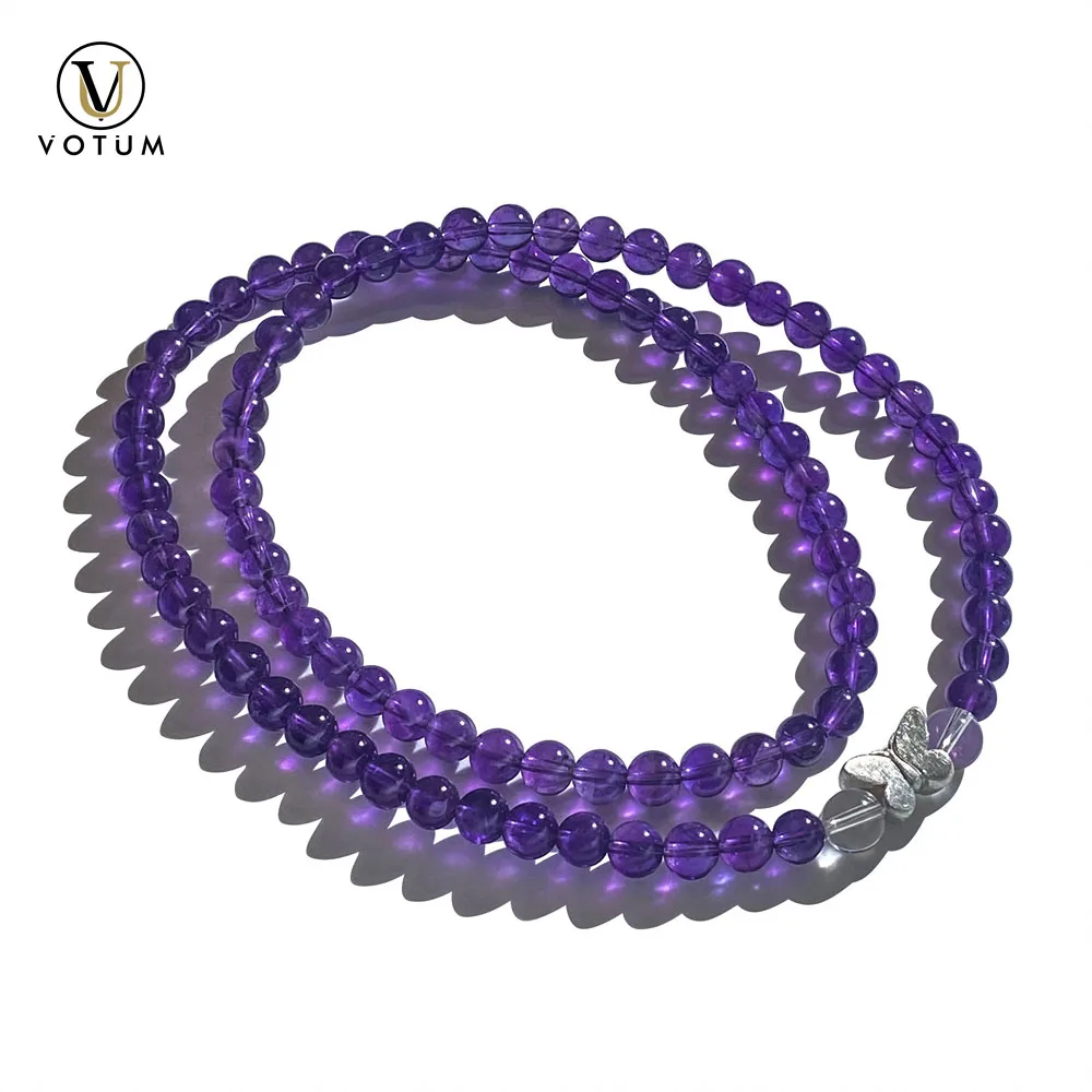 

Votum натуральный аметист прозрачный кварт 925 серебро бабочка браслет из бисера для женщин подарок на день рождения минималистичные изящные ювелирные изделия