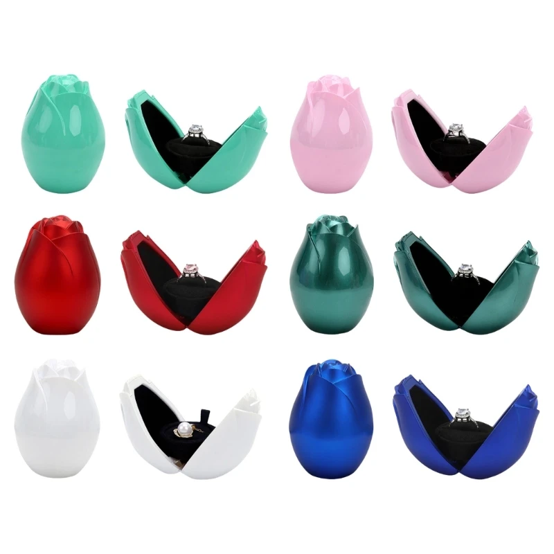 

MXME Изысканная шкатулка с подвеской в ​​розовом стиле ручной работы в форме цветка, очаровательный футляр для ювелирных изделий